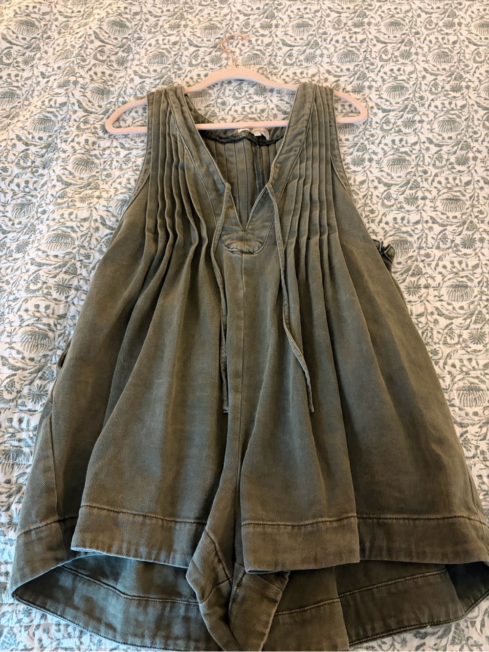 Olive Green Pleated romper